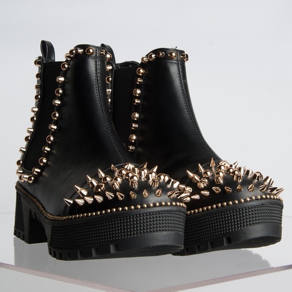 Last Size 9 🖤Platform Studded Spiked Lug Boot - Picture 8 of 8